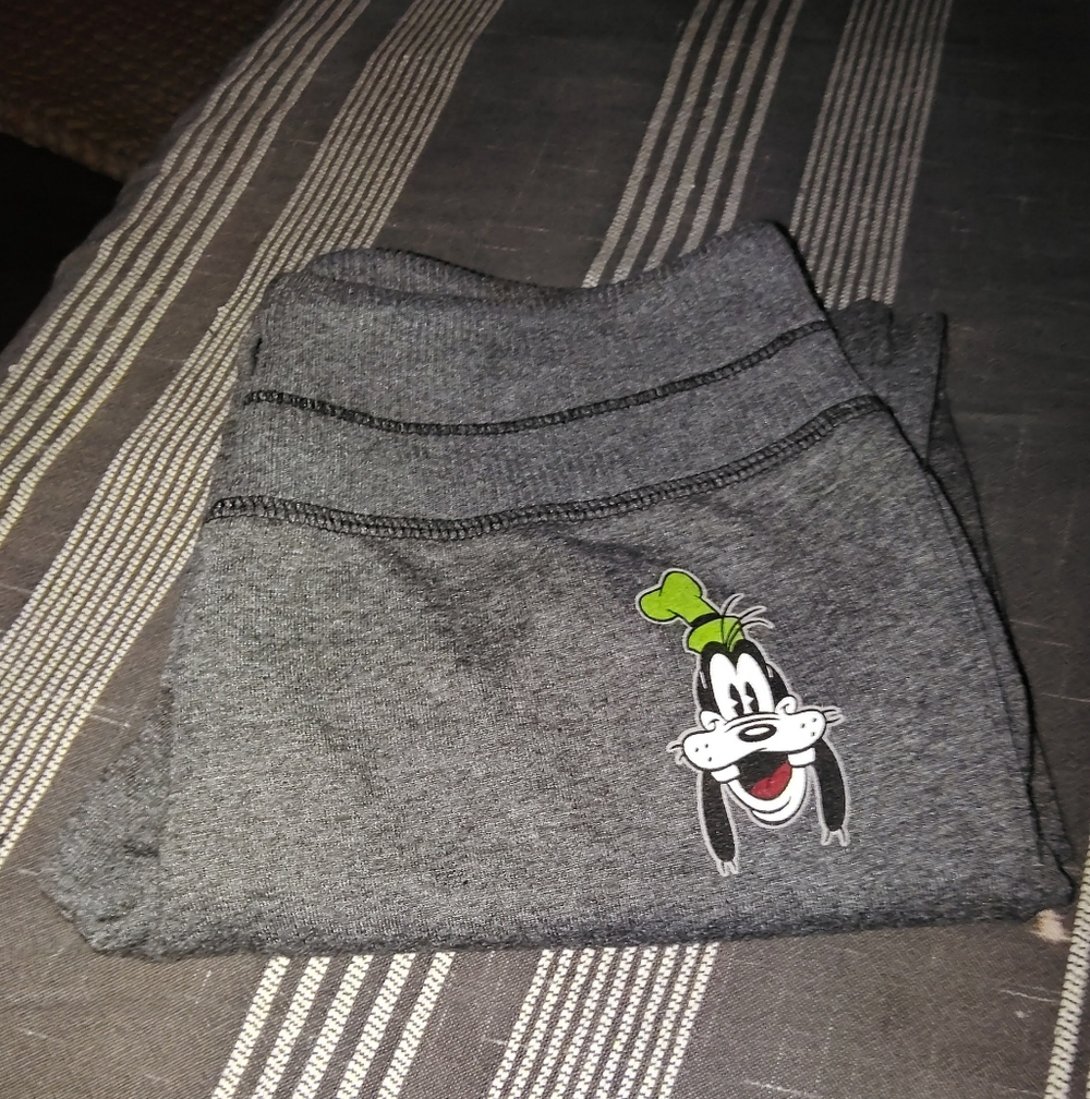 Disney Gray Women's Sweatpants with Goofy Character Detail. Size S